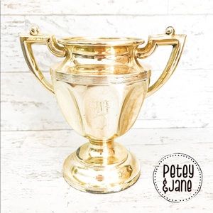 Vintage Engraved Gold Toned Trophy Cup